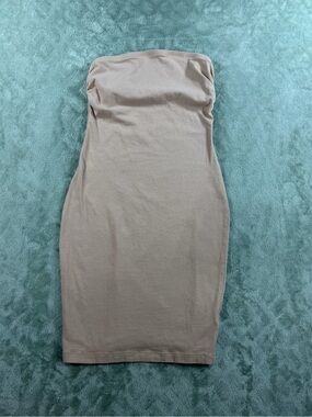 Love J Strapless Bodycon Dress in Beige